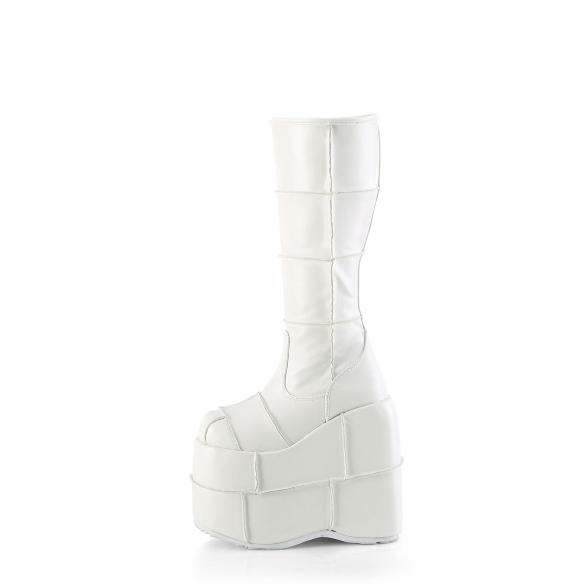 DemoniaCult Botas para hombre STACK-301 Wht Leather Vegan