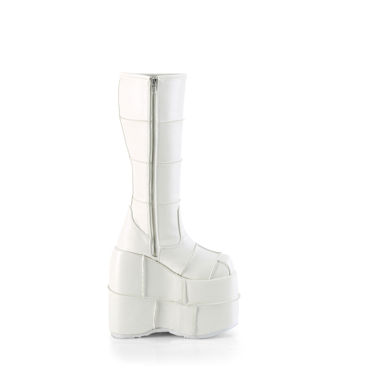 DemoniaCult Mens Boots STACK-301 Wht Vegan Leather