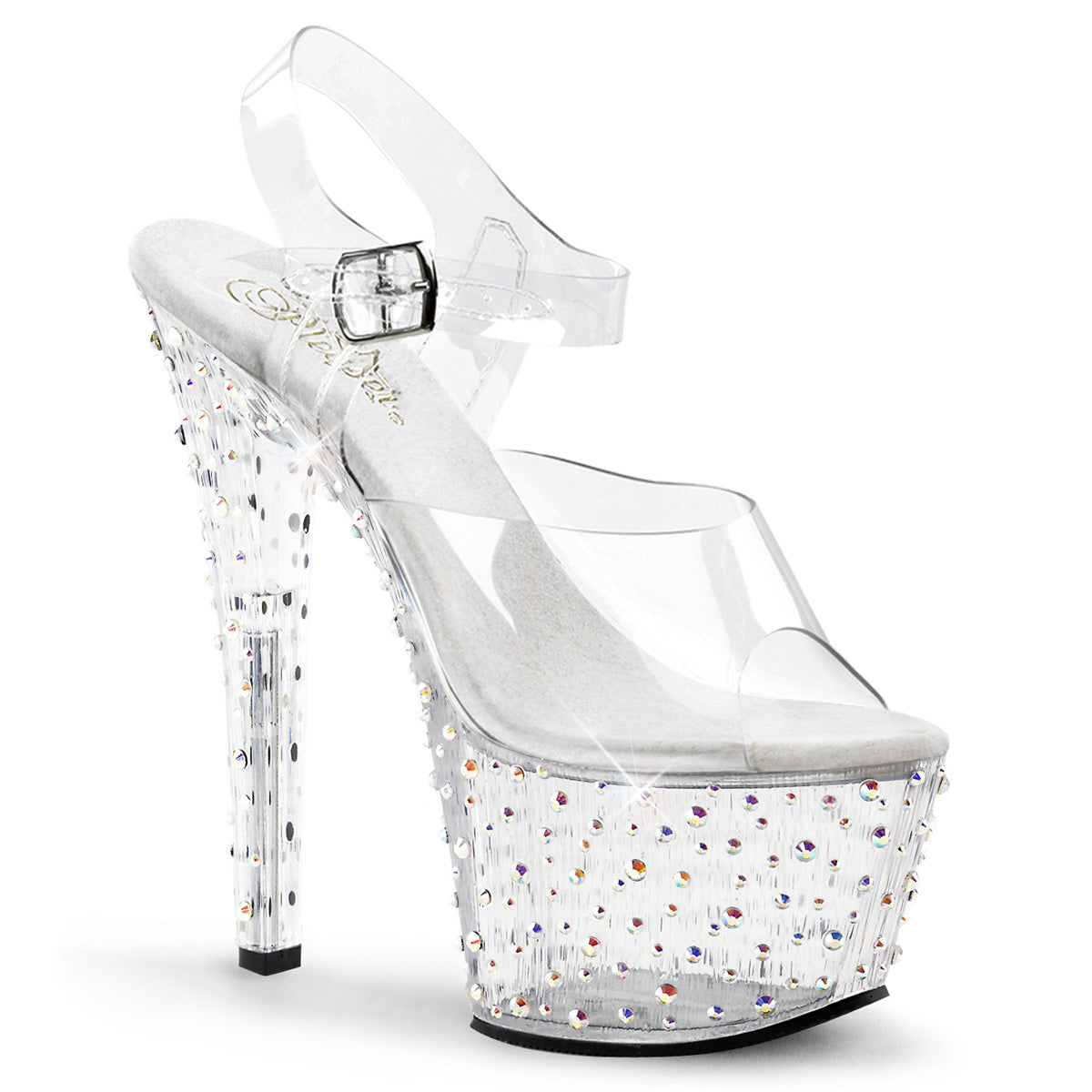 Pleaser Sandalias para mujer STARDANCE-708 CLR / CLR-SLV MULTI RS