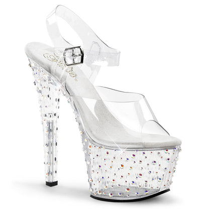 Pleaser Sandalias para mujer STARDANCE-708 CLR / CLR-SLV MULTI RS