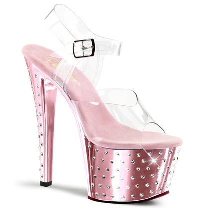 Pleaser De las mujeres  STARDUST-708 CLR/B. Cromo rosa