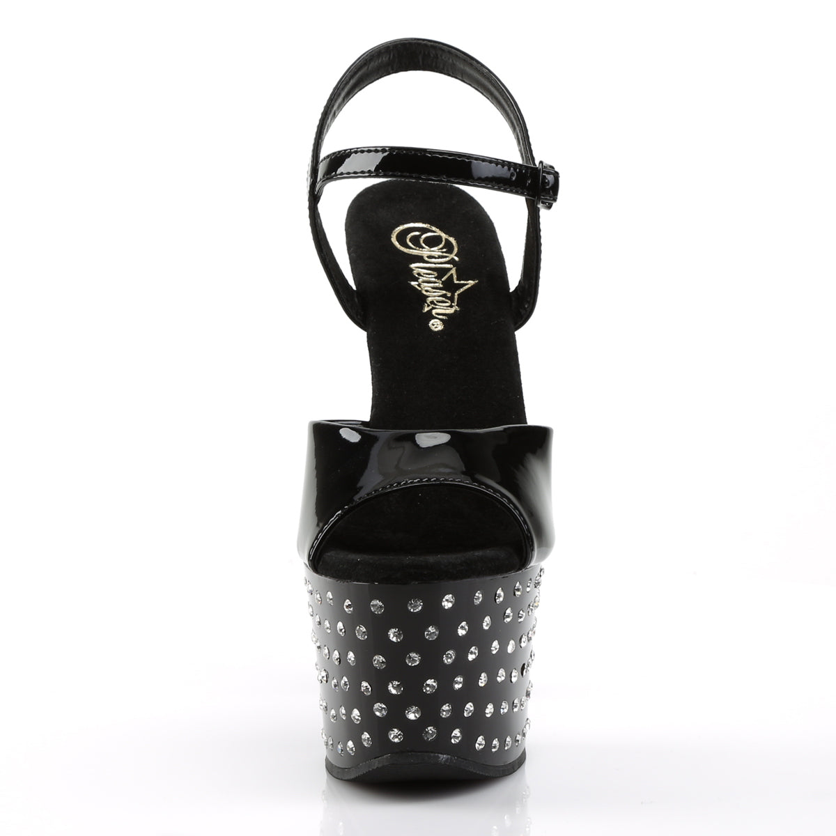 Pleaser Sandalias para mujer STARDUST-709 BLK PAT / BLK