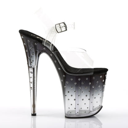 Pleaser Womens Sandals STARDUST-808T Clr/Blk-Clr