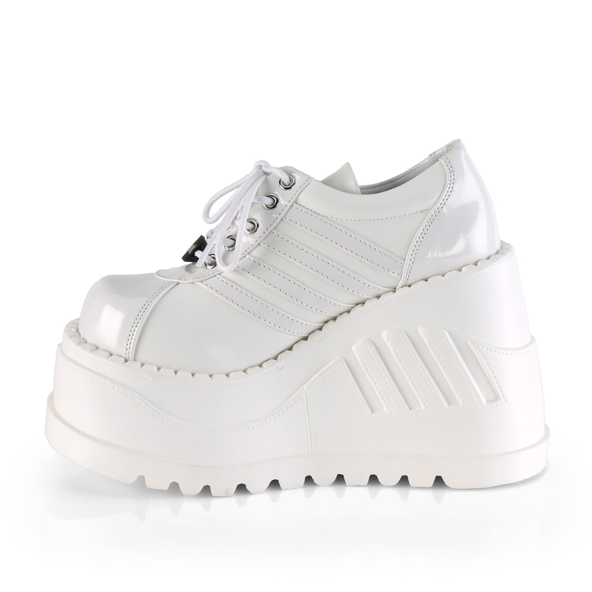 DemoniaCult Bombas de mujer STOMP-08 WHT Pat-Vegan Leather
