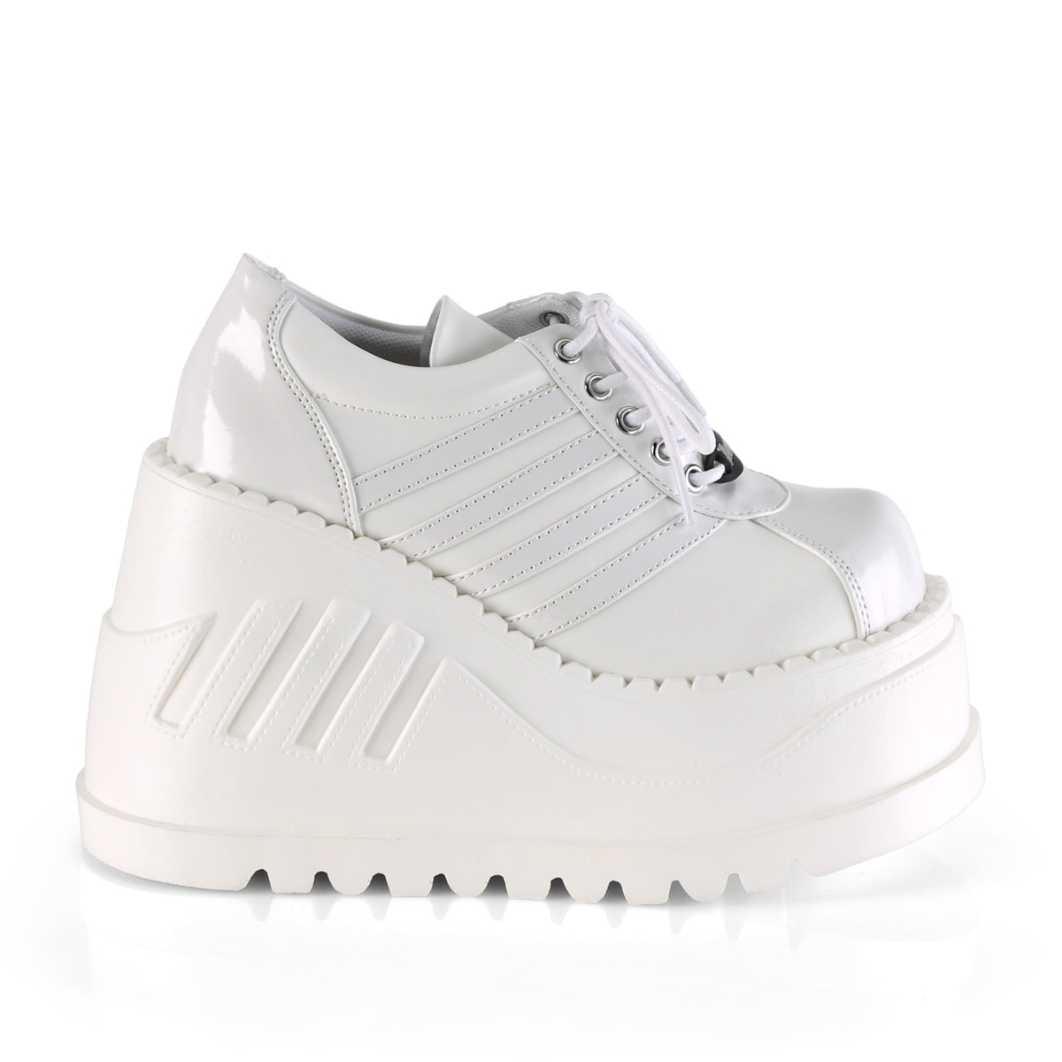 DemoniaCult Bombas de mujer STOMP-08 WHT Pat-Vegan Leather