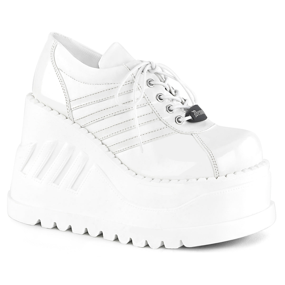 DemoniaCult Bombas de mujer STOMP-08 WHT Pat-Vegan Leather