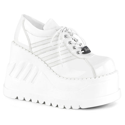 DemoniaCult Bombas de mujer STOMP-08 WHT Pat-Vegan Leather