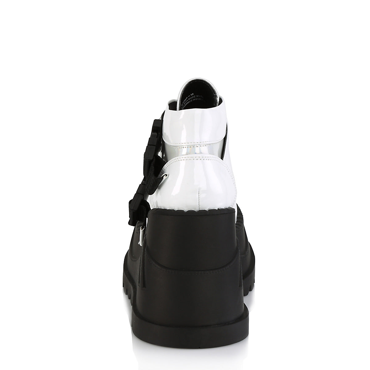 DemoniaCult Botas de tobillo para mujeres STOMP-15 WHT Patent-Multi