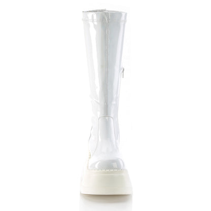 DemoniaCult Botas de mujer STOMP-200 WHT Patente de estiramiento de Hologram