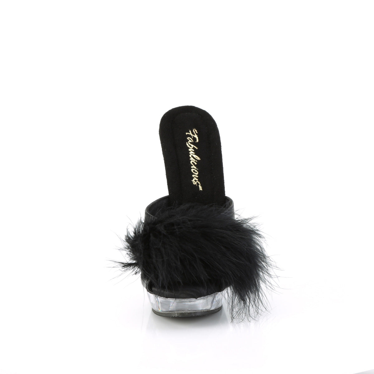 Fabulicious  Sandals SULTRY-601F Blk Pu-Marabou Fur/Clr