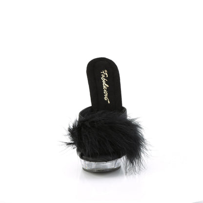 Fabulicious  Sandals SULTRY-601F Blk Pu-Marabou Fur/Clr