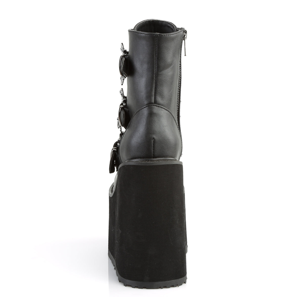 DemoniaCult Botas de tobillo para mujeres SWING-103 BLK de cuero vegano