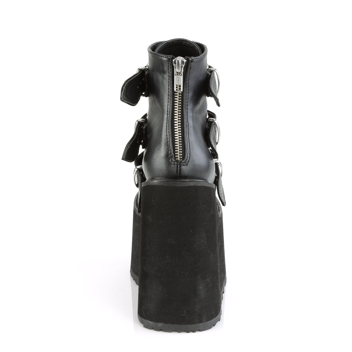 DemoniaCult Botas de tobillo para mujeres SWING-105 cuero vegano blk