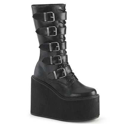 DemoniaCult Botas de mujer SWING-220 BLK LOOO VEGANO