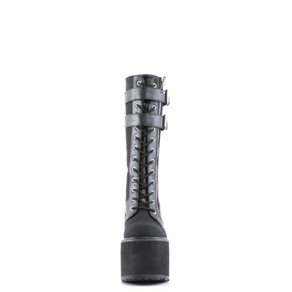 DemoniaCult Botas de mujer SWING-221 BLK LANVAS-VEGAN PULO
