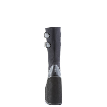 DemoniaCult Botas de mujer SWING-221 BLK LANVAS-VEGAN PULO
