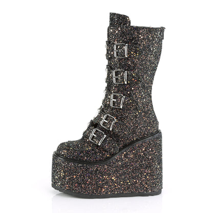 DemoniaCult Womens Boots SWING-230G Blk Multi Glitter