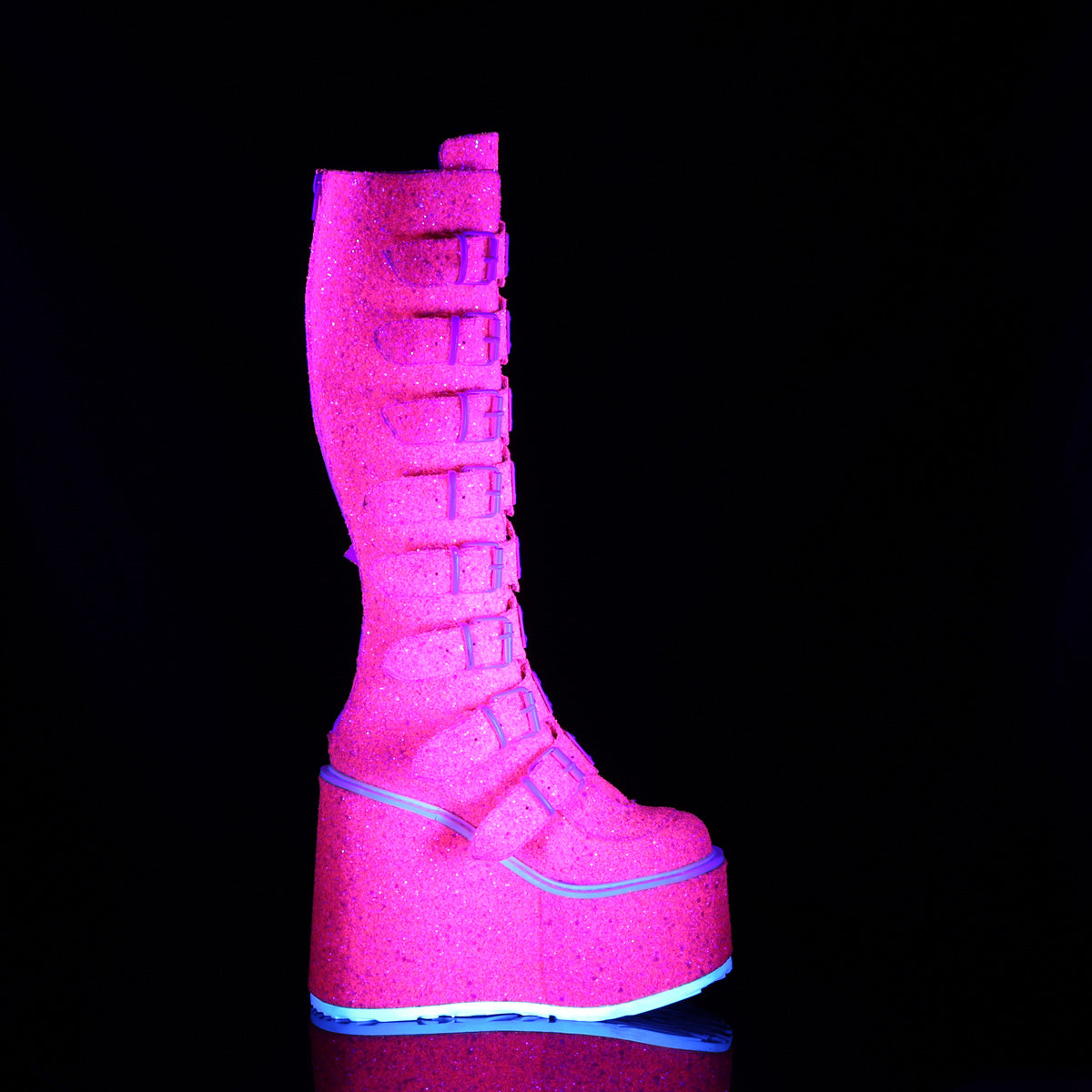 DemoniaCult  Botas SWING-815UV brillo rosa