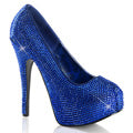 Bordello Bombas para mujer TEEZE-06r Royal Blue Satin RS