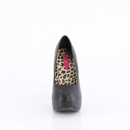 Pleaser Pink Label Womens Pumps TEEZE-06W Blk Faux Leather