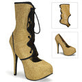 Bordello Womens Pumps TEEZE-31G Gold Mini Gltr