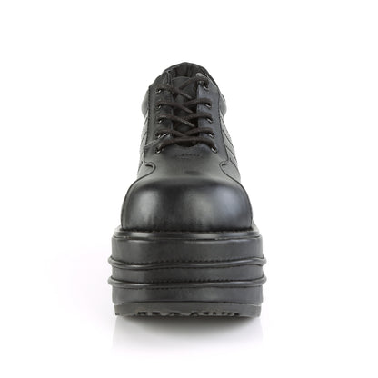 DemoniaCult Botas para hombre TEMPO-08 BLK de cuero vegano