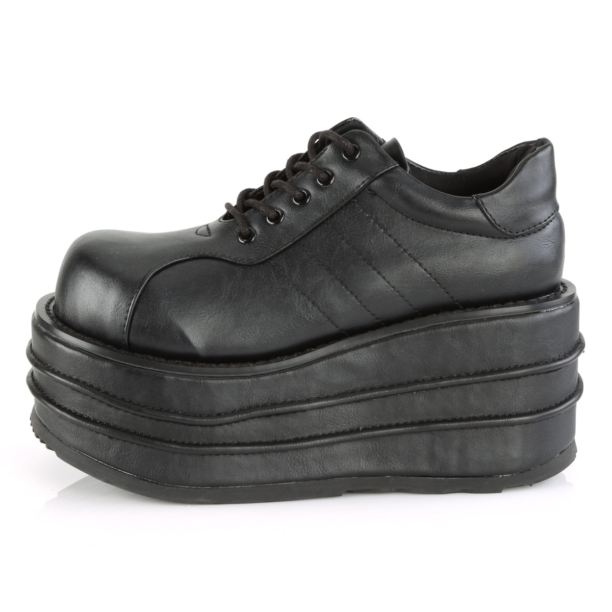 DemoniaCult Botas para hombre TEMPO-08 BLK de cuero vegano