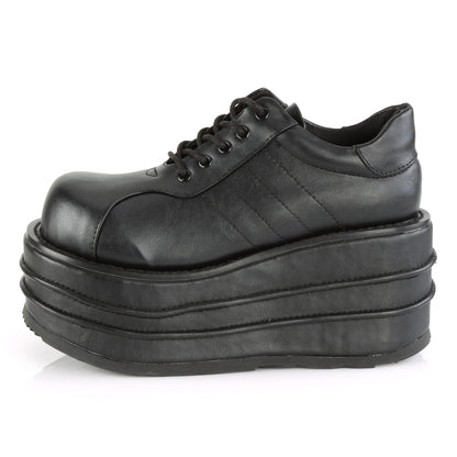 DemoniaCult Botas para hombre TEMPO-08 BLK de cuero vegano