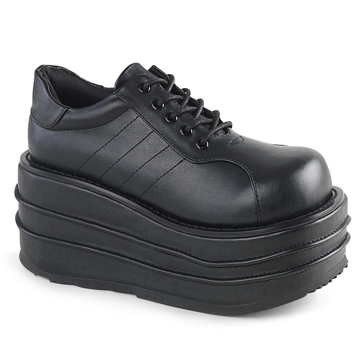 DemoniaCult Botas para hombre TEMPO-08 BLK de cuero vegano