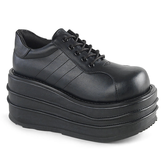 DemoniaCult Botas para hombre TEMPO-08 BLK de cuero vegano