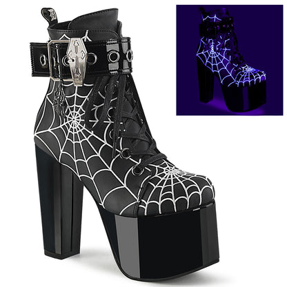 DemoniaCult  Botines TORMENT-51 BLK de cuero vegano