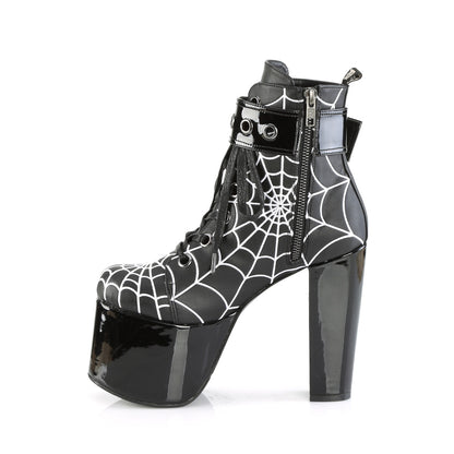 DemoniaCult  Botines TORMENT-51 BLK de cuero vegano