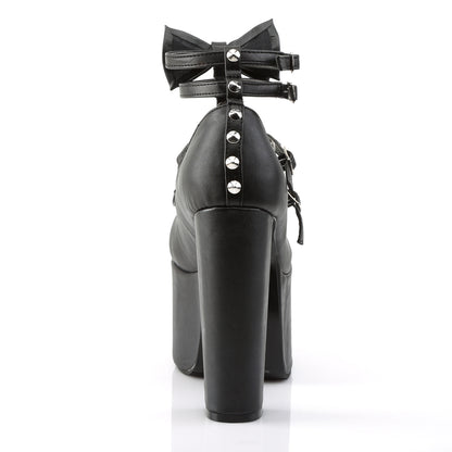 DemoniaCult Womens Pumps TORMENT-600 Blk Vegan Leather