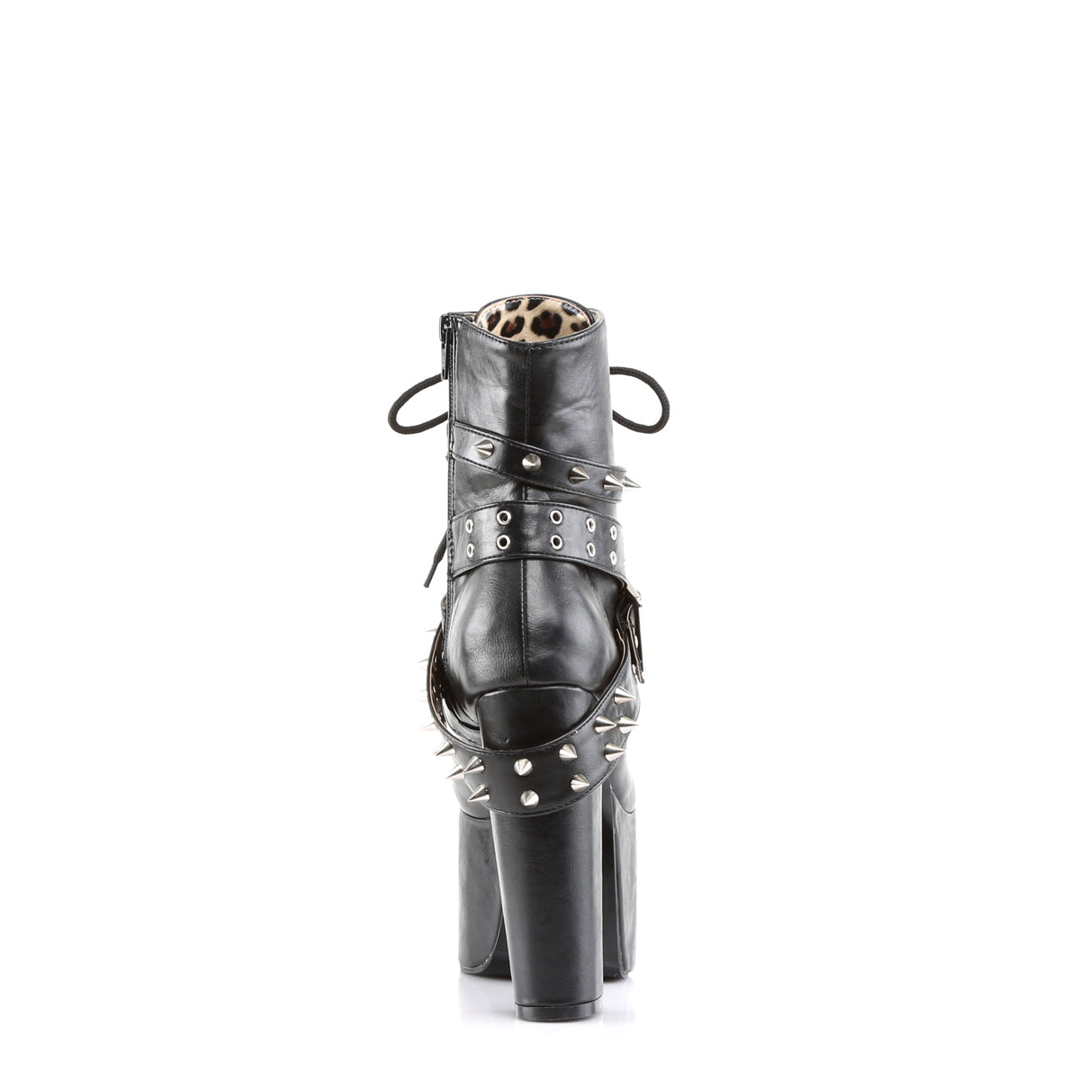 DemoniaCult Botas de tobillo para mujeres TORMENT-700 Blk Leather Vegan
