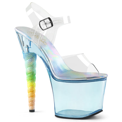 Pleaser Womens Sandals UNICORN-708T Clr/Baby Blue Tinted