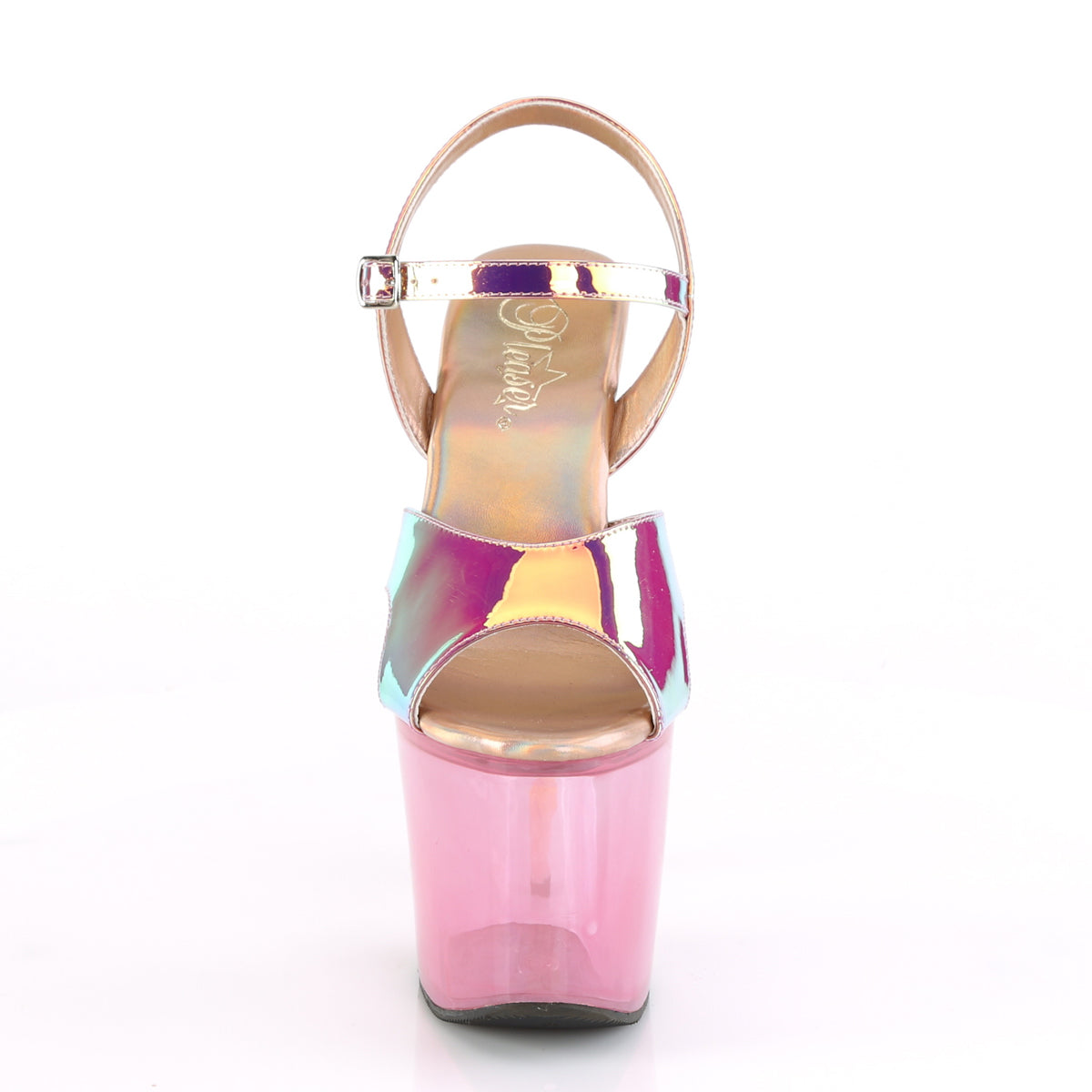 Pleaser Sandalias para mujer Unicorn-711t Cambio de color rosa TPU / burbuja rosa tintado