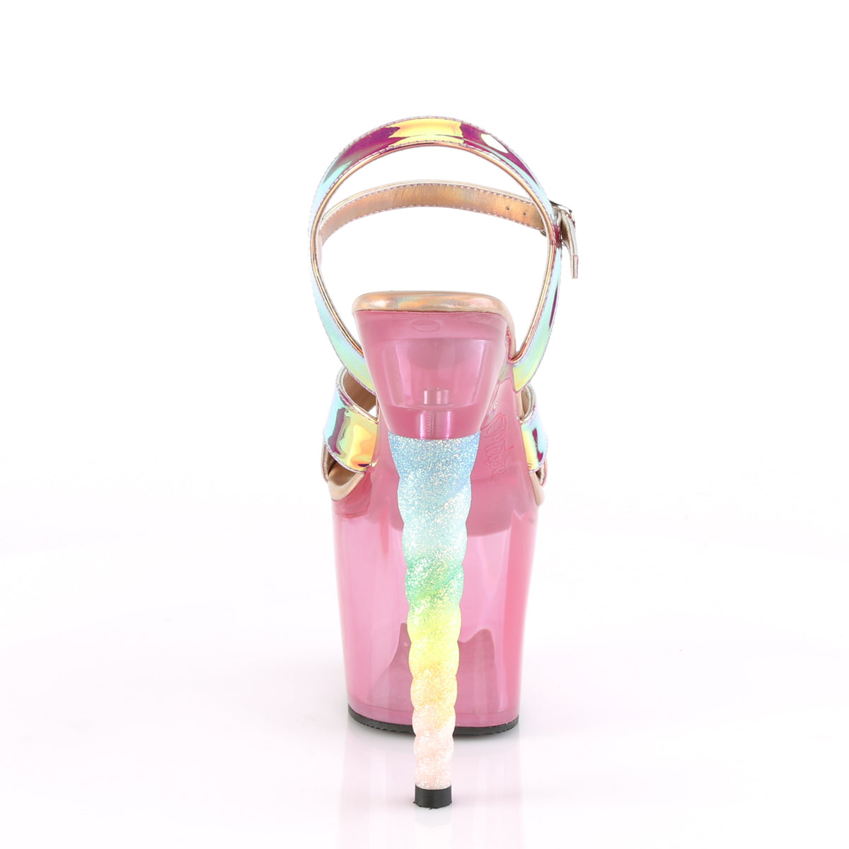 Pleaser Sandalias para mujer Unicorn-711t Cambio de color rosa TPU / burbuja rosa tintado
