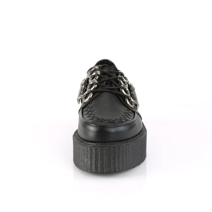 DemoniaCult Zapato bajo para hombre V-CREEPER-516 BLK de cuero vegano