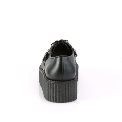 DemoniaCult Zapato bajo para hombre V-CREEPER-516 BLK de cuero vegano