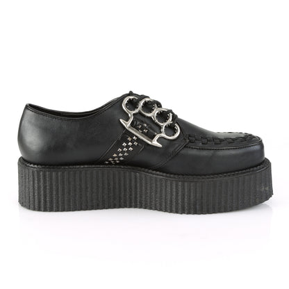 DemoniaCult Zapato bajo para hombre V-CREEPER-516 BLK de cuero vegano