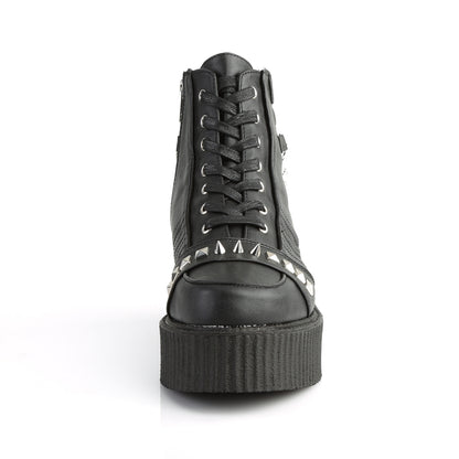 DemoniaCult Zapato bajo para hombre V-CREEPER-565 BLK de cuero vegano