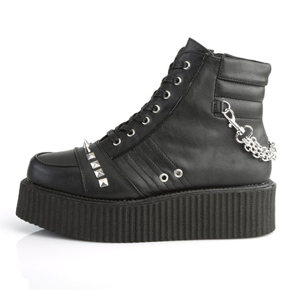 DemoniaCult Zapato bajo para hombre V-CREEPER-565 BLK de cuero vegano