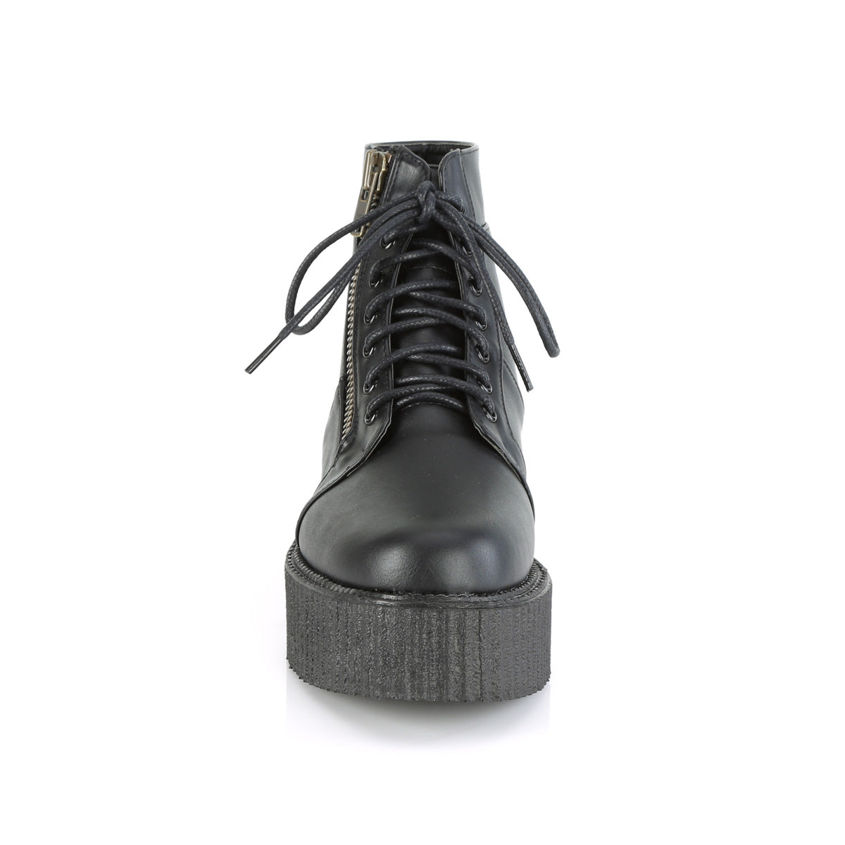 DemoniaCult Zapato bajo para hombre V-CREEPER-571 BLK de cuero vegano