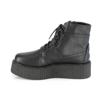DemoniaCult Zapato bajo para hombre V-CREEPER-571 BLK de cuero vegano