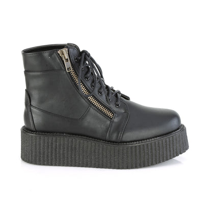 DemoniaCult Zapato bajo para hombre V-CREEPER-571 BLK de cuero vegano