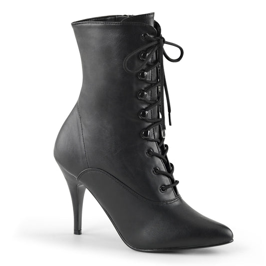 Pleaser Botas de tobillo para mujer VANITY-1020 Blk Faux Cuero