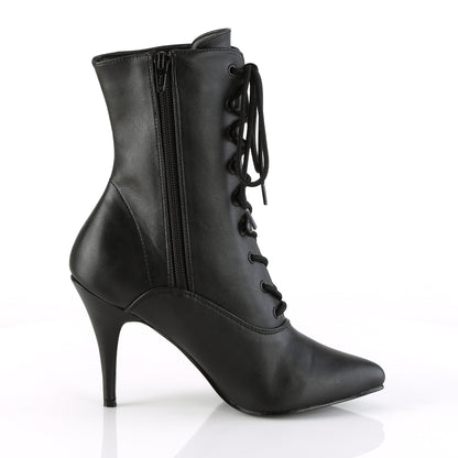 Pleaser Botas de tobillo para mujer VANITY-1020 Blk Faux Cuero