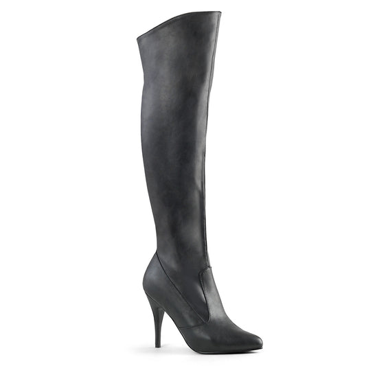 Pleaser Botas de mujer VANITY-2013 Blk Faux Cuero