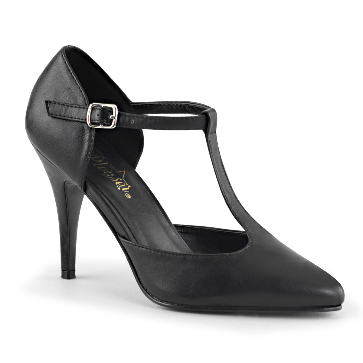 Pleaser Bombas para mujer VANITY-415 Blk Faux Cuero