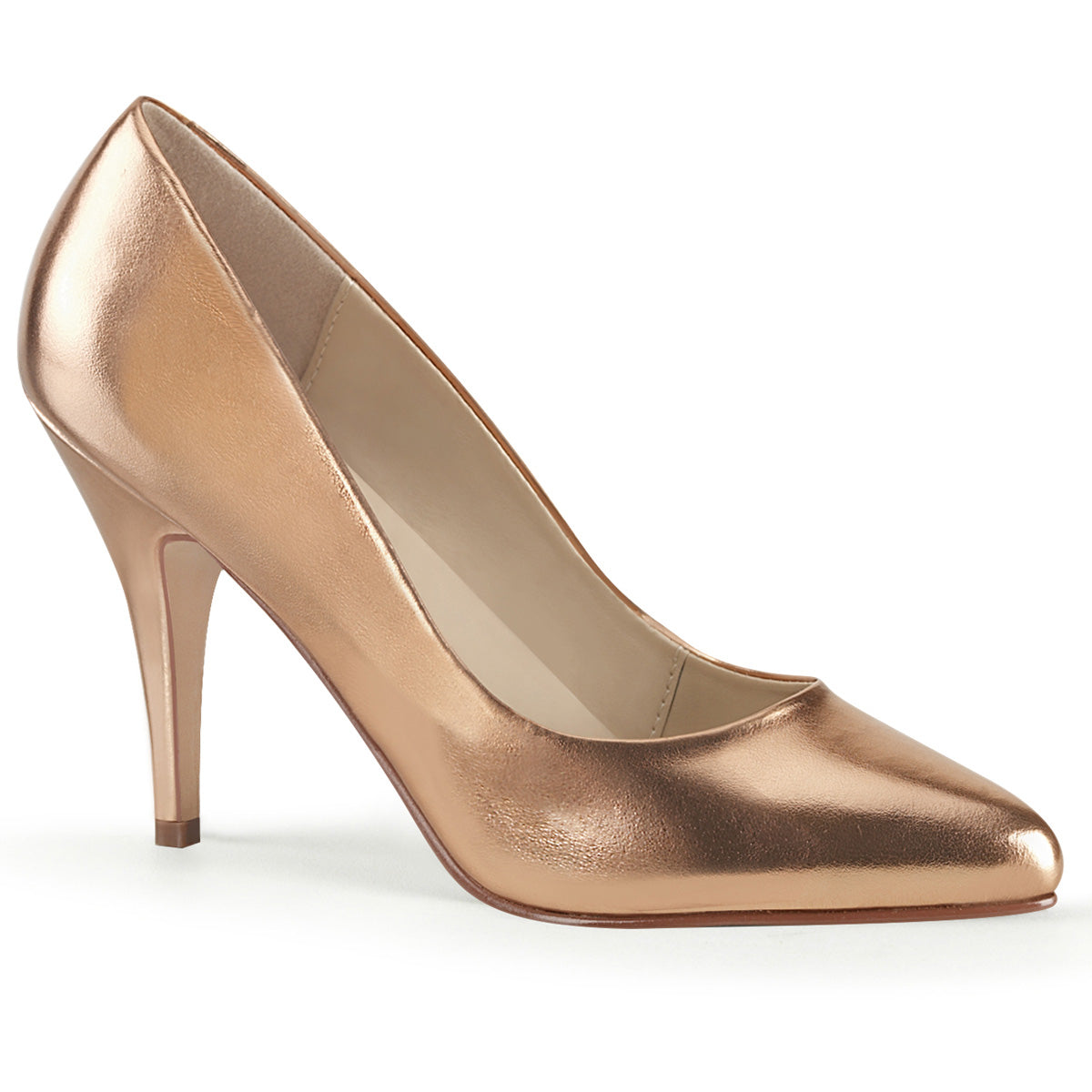 Pleaser Bombas para mujer VANITY-420 PU metálica de oro rosa